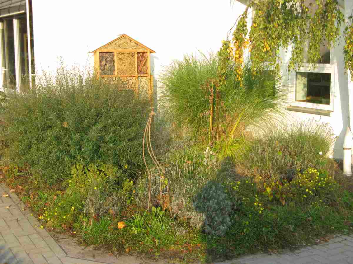 Außengelände der KiTa Zellbergstraße mit Insektenhotel